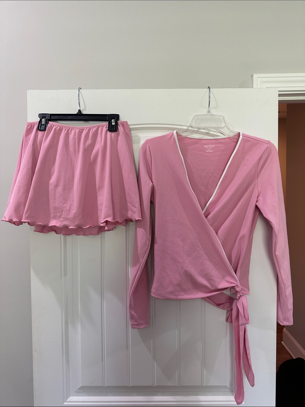 wild fable Pink Wrap Top & Flared Skirt Set